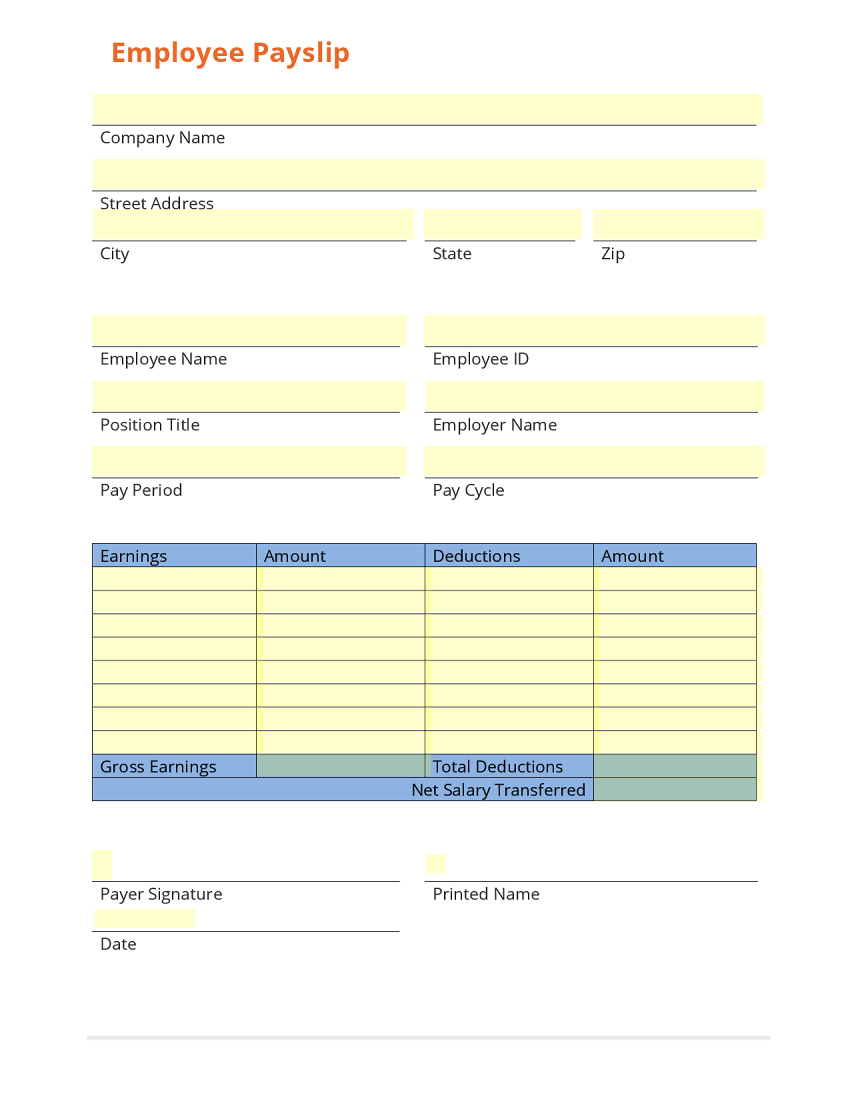 Excel Pay Slip Template Singapore 21 Free Cash Receipt Templates For